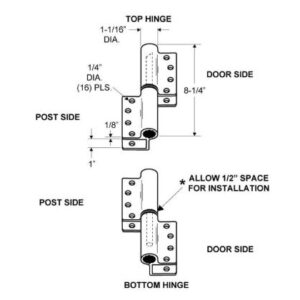 PA98 - Hinge Heavy Duty Aluminum - Image 2