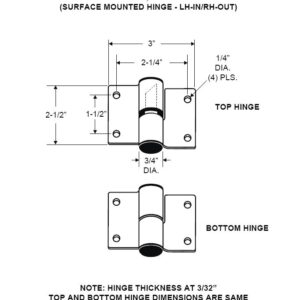 PA16 - Top & Bottom Hinge - Image 2