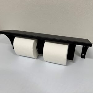 Matte Black Toilet Paper Holder with Shelf - PA0697GAL-MB - Image 4
